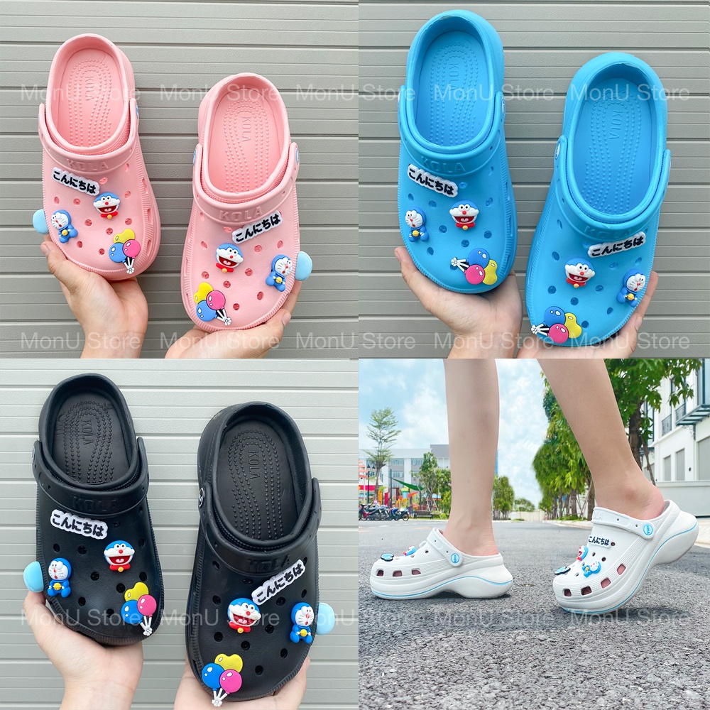 Dép sục gắn Jibbitz DORAEMON DOREMON đế cao 5cm dễ thương cute MON0297 TooYoo