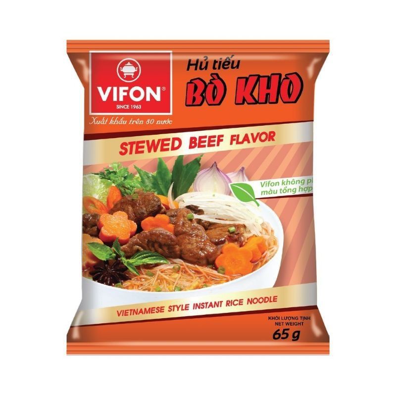 Hủ Tiếu Bò Kho, Nam Vang, Sườn Heo VIFON 65g/Gói | BigBuy360 - bigbuy360.vn