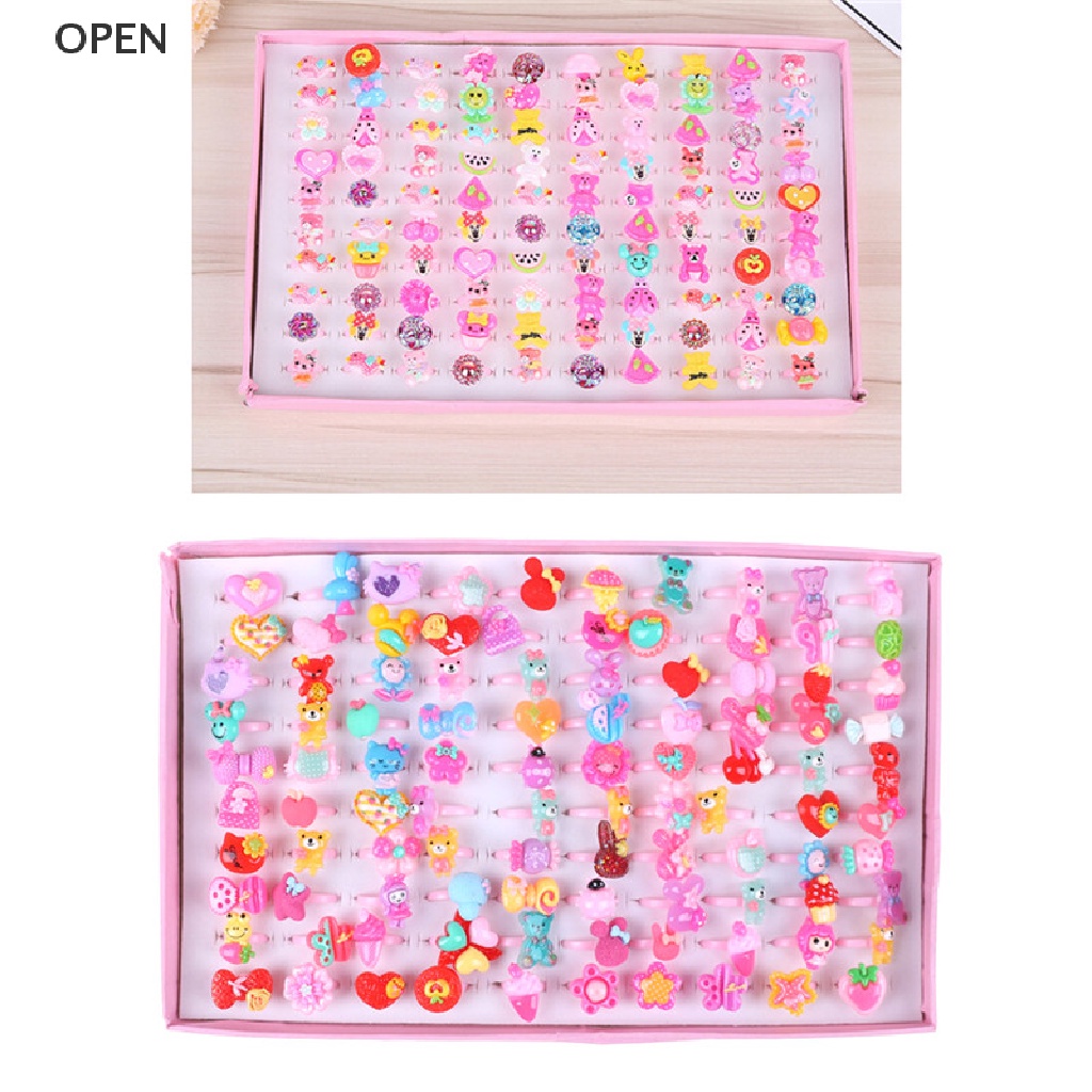 Op 10 Cái Đáng Yêu Hỗn Hợp Nhiều Loại Hoạt Hình Trẻ Em / Trẻ Em Trang Sức Nhẫn Resin Quà Tặng my