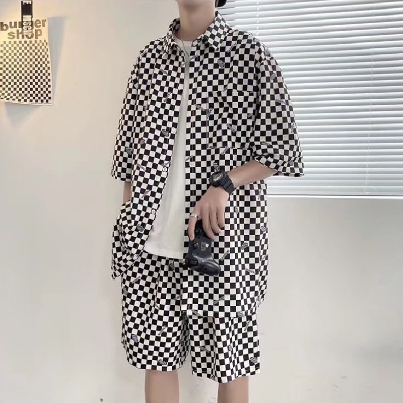 Áo Sơ Mi Tay Ngắn Dáng Rộng In Họa Tiết Thời Trang Mùa Hè Cho Nam size M-3XL