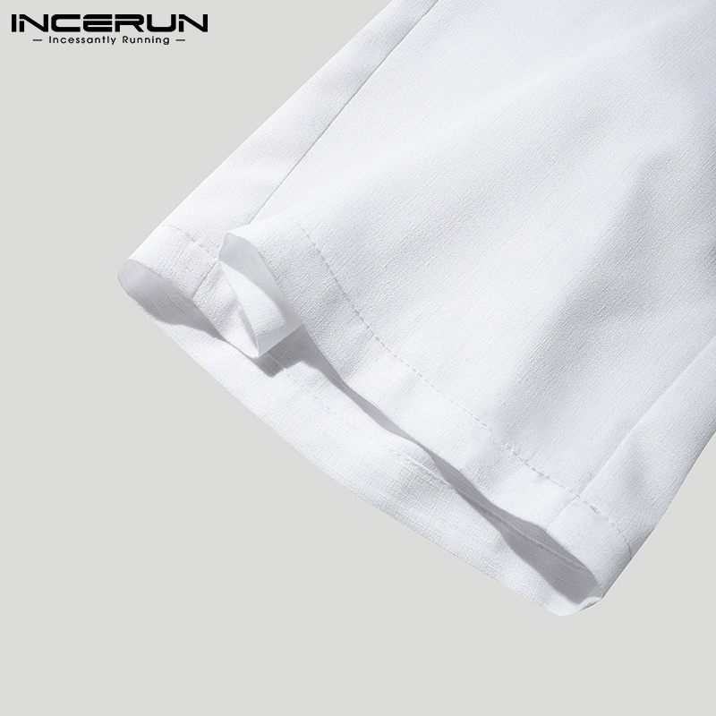 Bộ áo liền quần INCERUN cổ tròn không tay dây rút thời trang dành cho nam