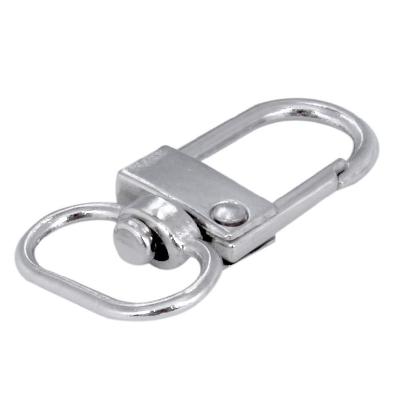 10 pieces Swivel Carabiner Hook Sier Key Chain 18mm x 33 mm