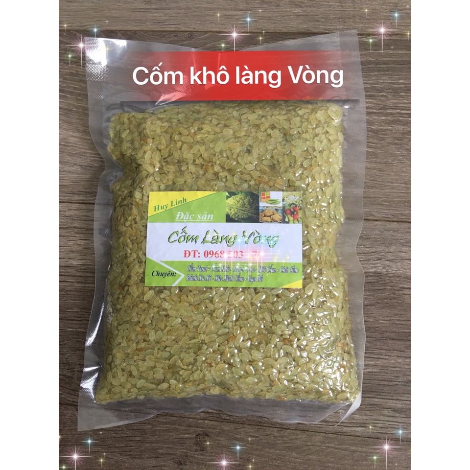 500 gam Cốm khô làng Vòng chính hiệu Huy Linh, đặc sản thơm ngon số 1 Hà Nội, làm chả cốm, chè, kem, xôi cốm, quà biếu..