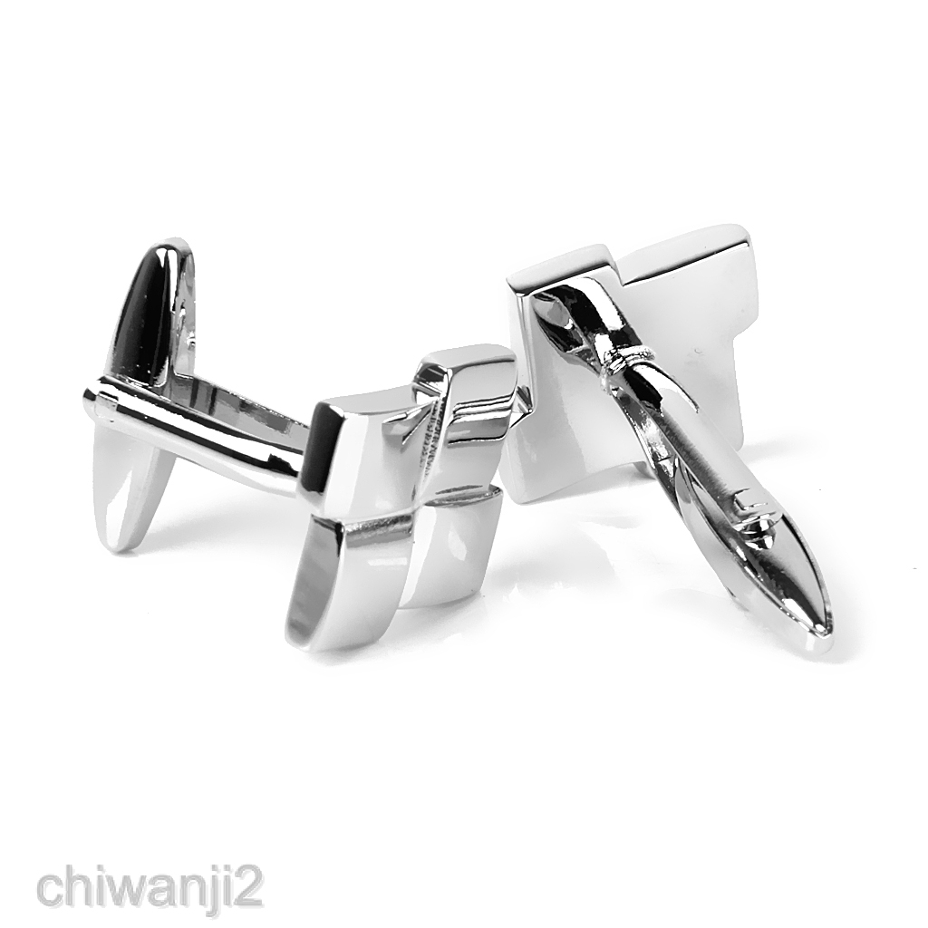 MEN'S SILVER GEOMETRIC FORMAL DRESS SHIRT CUFFLINKS CUFF LINKS WEDDING