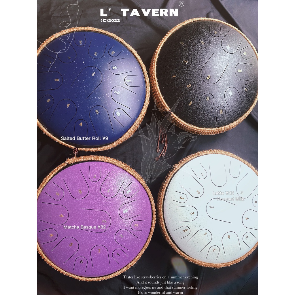 Trống tank drum CEGA Hluru trống lưỡi thép không linh 15 phím âm thanh du dương trầm lắng FREESHIP có bộ phụ kiện xịn xò