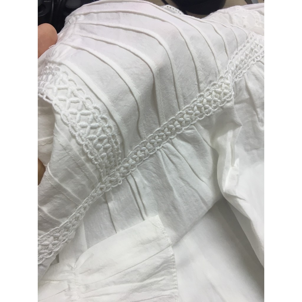 [CÓ ẢNH THẬT] Áo Babydoll Cổ Bèo Phối Ren Ly Ulzzang (có sẵn)