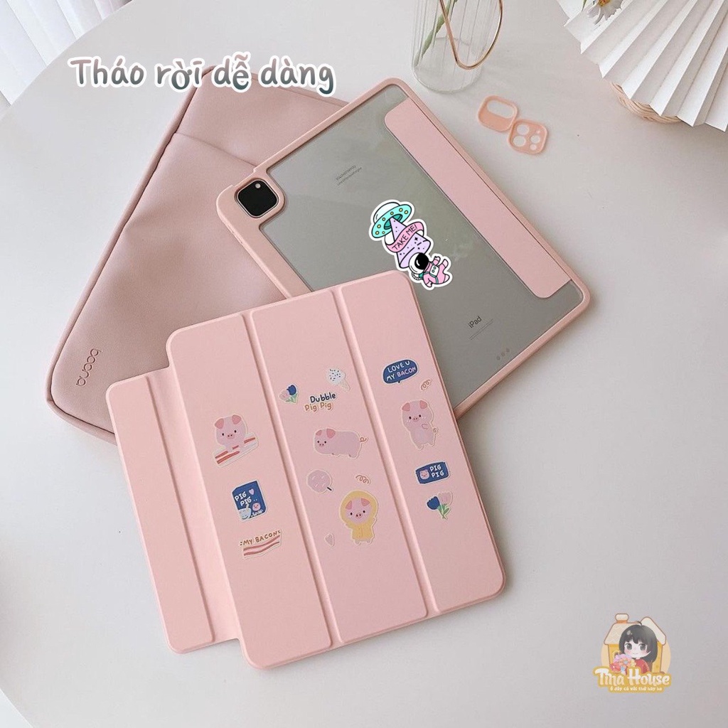 Bao Da Máy Tính Bảng Da PU Chống Bẩn Thiết Kế Nam Châm Tháo Rời Dễ Dàng Kèm Khe Đặt Bút Tiện Lợi