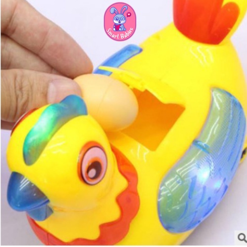 Đồ Chơi Gà Đẻ Trứng Phát Nhạc Có Đèn Cho Bé - Gà Biết Đi Tự Động Tự Quay Đầu Thú Vị