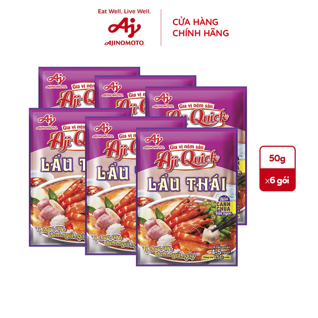Lốc 6 gói Lẩu Thái Aji-Quick (50g x 6 Gói)