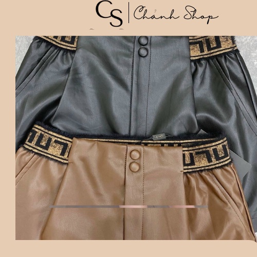 Quần sóc da cạp chun,Quần da fendi