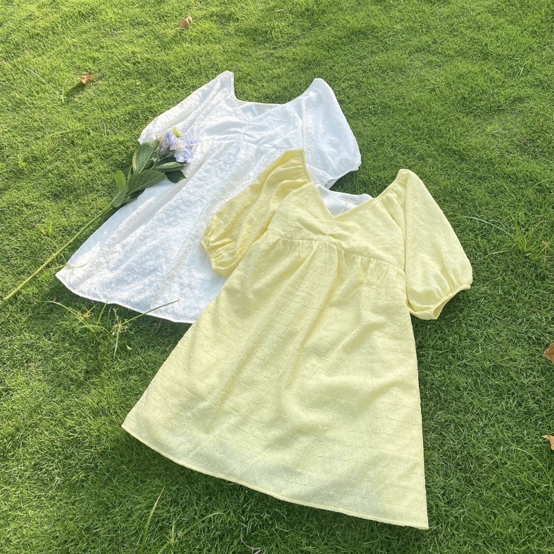 ĐẦM BABY DOLL NHÚN NGỰC CHẤT TAFTA GẤM NỔI 2 LỚP SIÊU XỊN