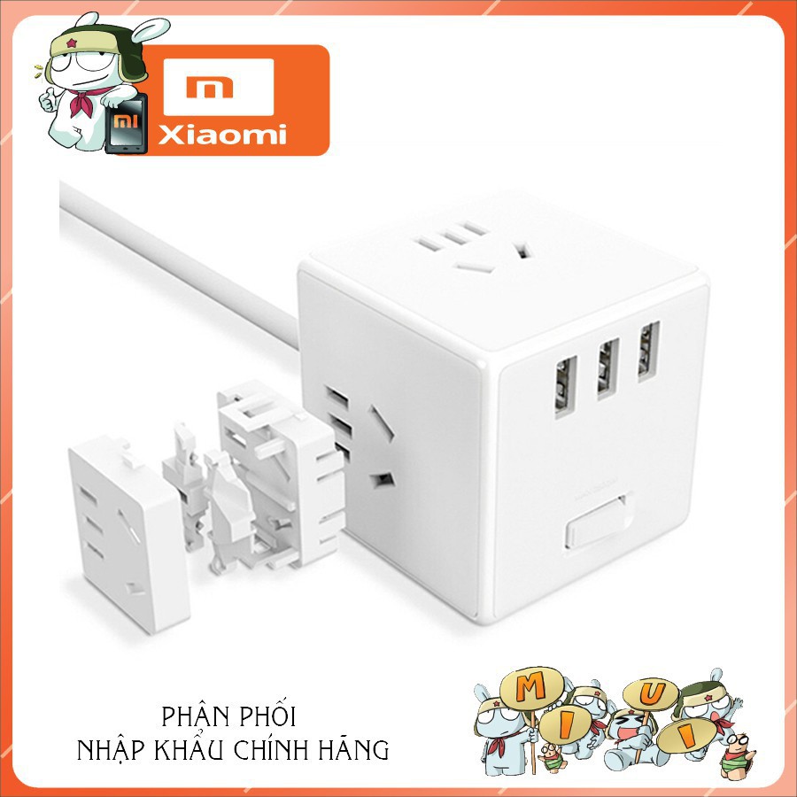 Ổ cắm điện xiaomi mijia rubik kèm 3 cổng sạc usb 18w nhanh - Ổ cắm điện thông minh xiaomi