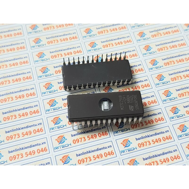 [1 Chiếc] M27C256B-12F1 M27C256B 27C256 DIP-28 IC nhớ EPROM 256K (32kx8) 120ns