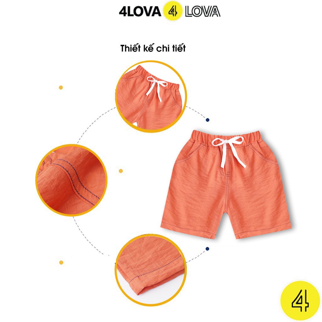 Quần short đũi bé trai 4LOVA chất đũi cotton cao cấp kiểu dáng thể thao cá tính khỏe khoắn KID052