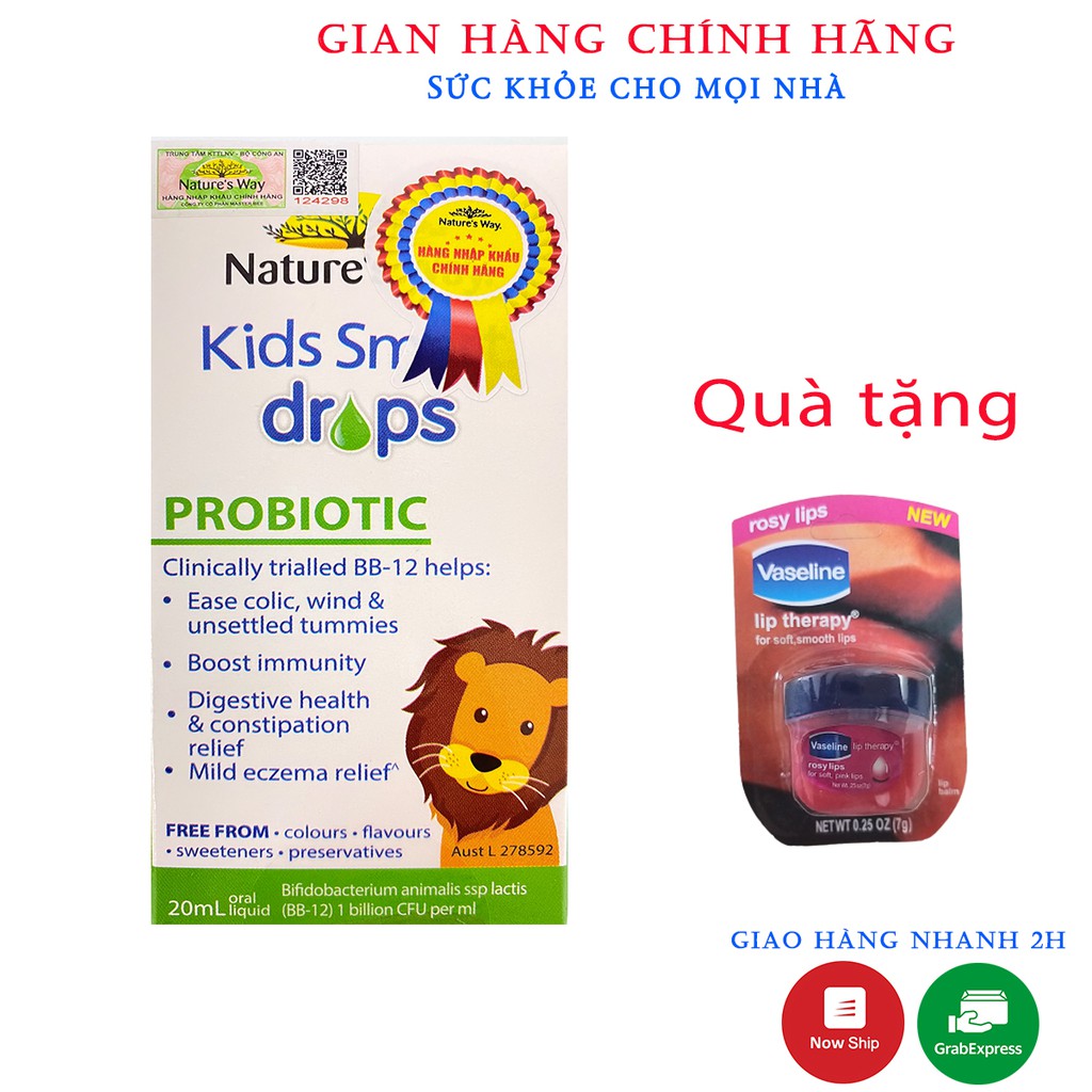 Nature's Way Kids Smart Drops Probiotic Men Vi Sinh Hiệu Quả Cho Bé - Chính hãng Úc