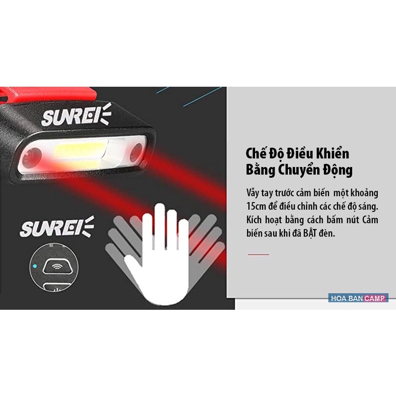 Đèn Pin Cảm Ứng Cắm Trại, Câu Cá Đa Năng SUNREI H100