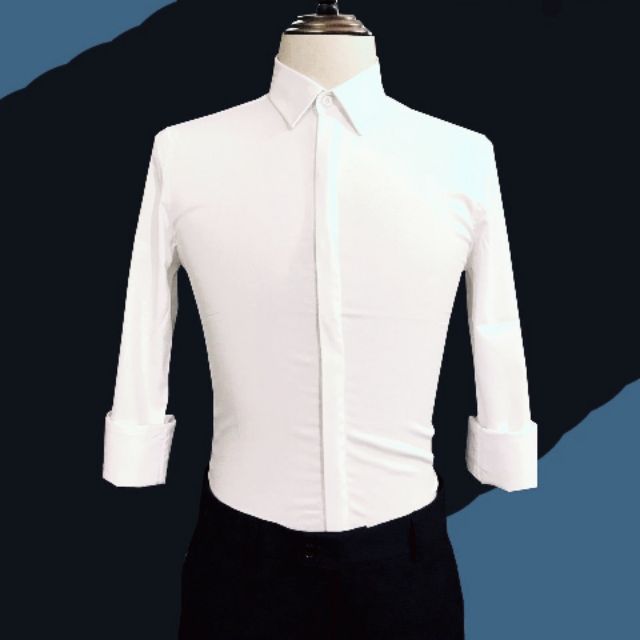 Sơ mi trắng nam giấu nút