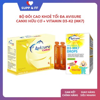 [Mưa quà tặng] Bộ đôi cao khoẻ tối đa - Canxi hữu cơ Calkid và Vitamin D3-MK7 Avisure cho bé