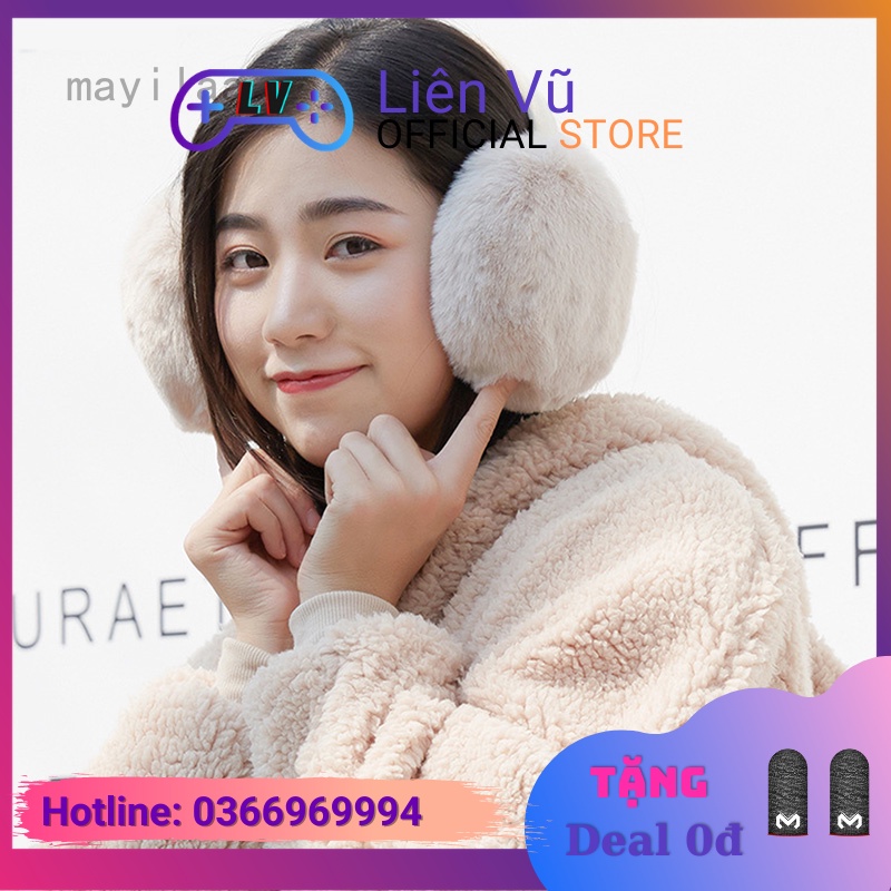 Bịt Bông Chụp Tai Giữ Ấm Bằng Lông Nhung Dành Cho Nữ