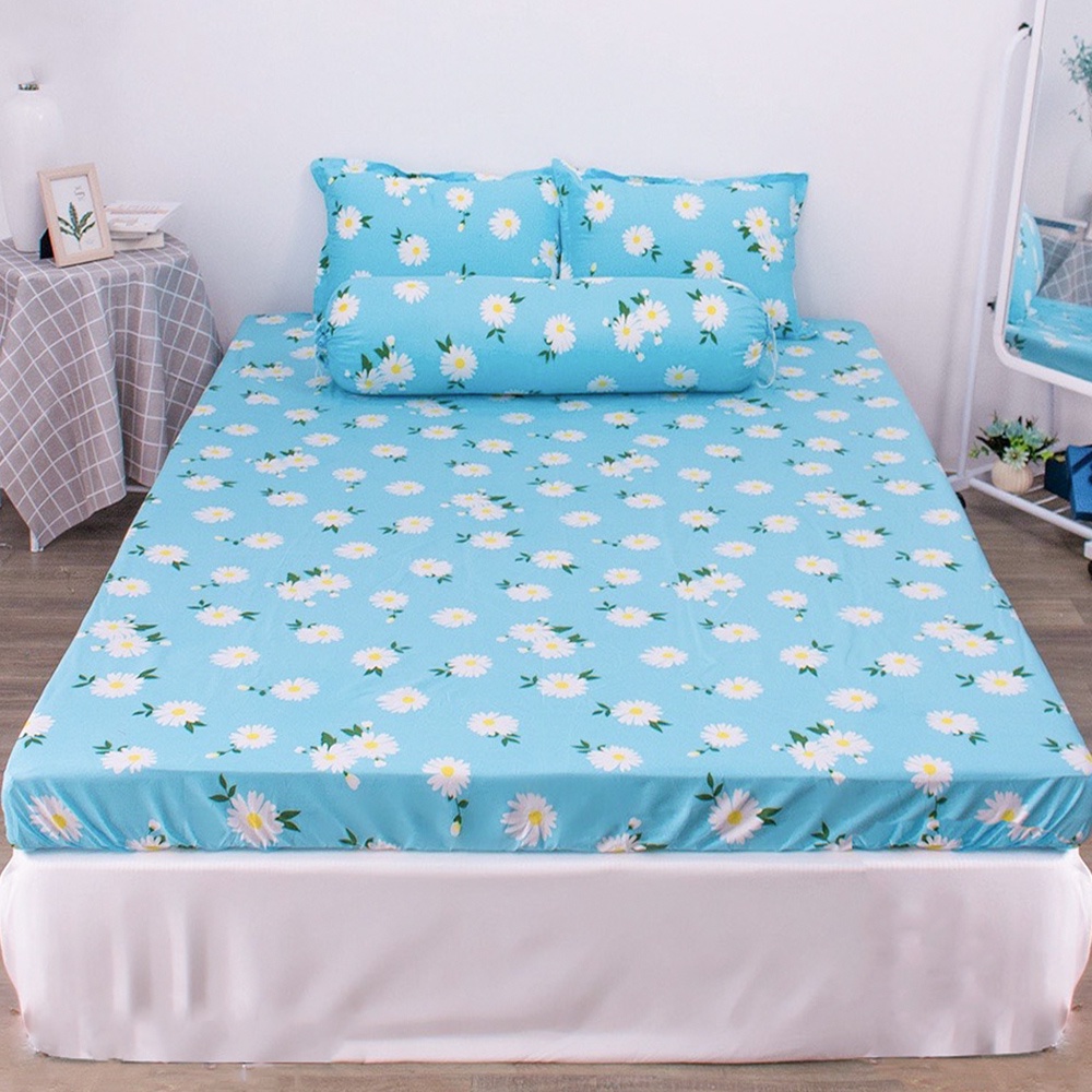 Bộ Ga Gối Poly Ga trải giường Gấu Nâu | Bộ Drap giường - Họa Tiết Hoa Đẹp Nhã Nhặn - ZingZingMart