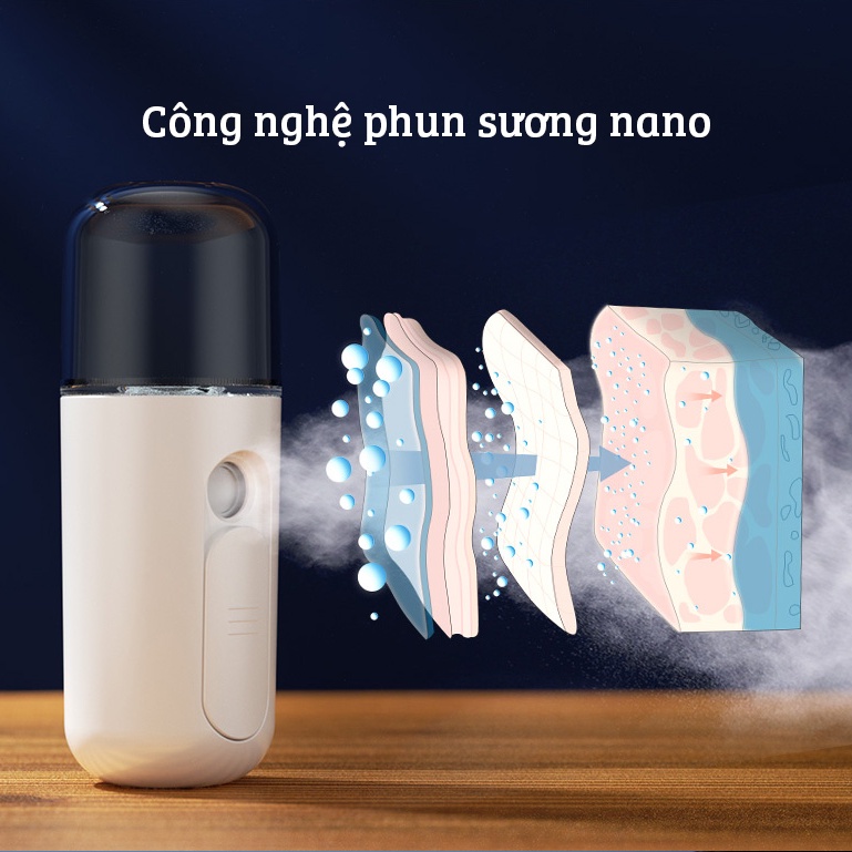 Máy phun sương - Xịt khoáng - Máy xông hơi mini giá rẻ, cấp ẩm chăm sóc da