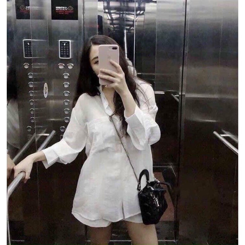 [Mã FASHIONT4WA2 giảm 10K đơn 50K] SƠ MI TRẮNG TÚI G.u CHO NỮ ( túi zip xịn xò ) | BigBuy360 - bigbuy360.vn