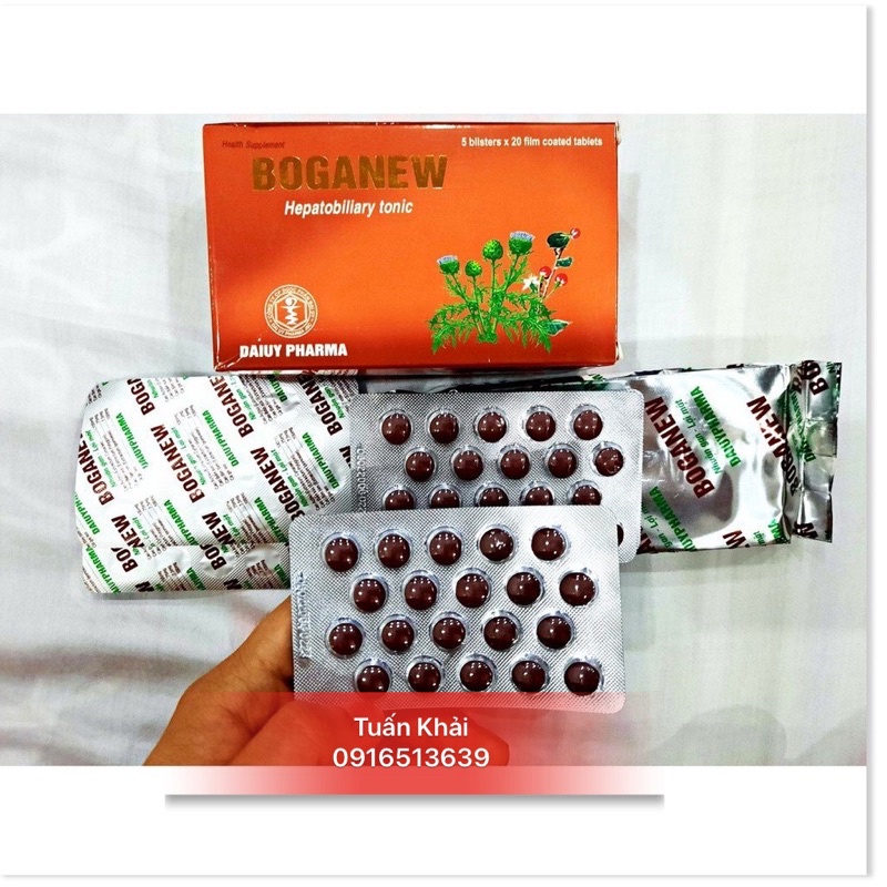 Bổ gan BOGANEW hộp 100 viên - Bổ gan - lợi mật - Tăng cường chức năng gan