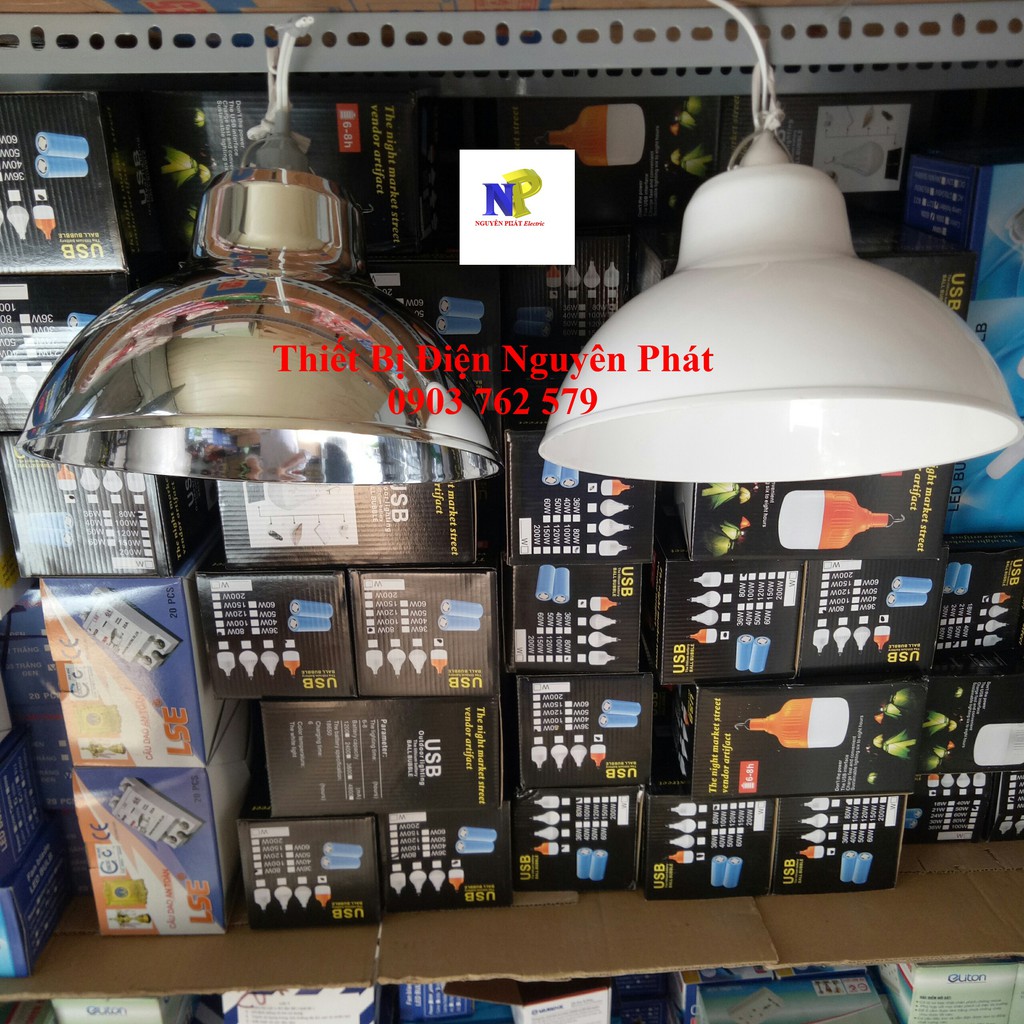 Chao Nhựa (Nhựa PC) & Chao Nhựa Mạ Crom Phi 30cm + Đuôi Đèn Kín Nước Dây Dài 20cm