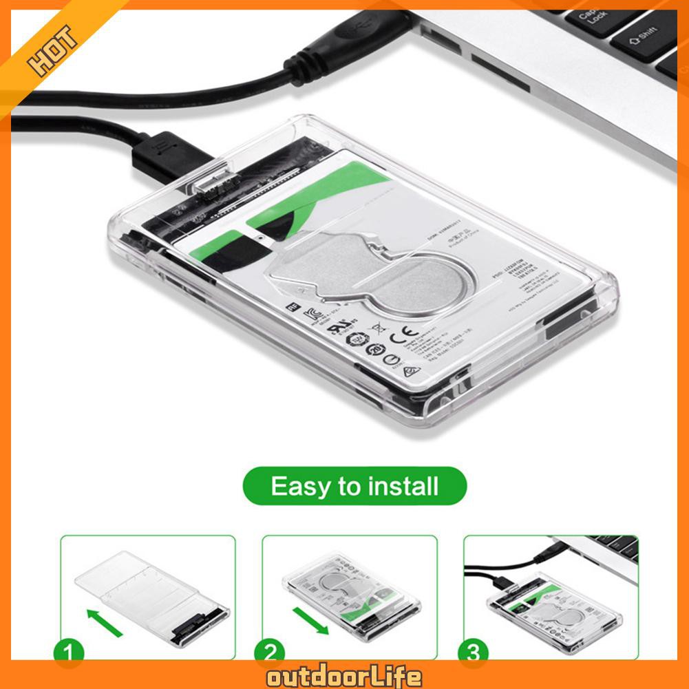 Hộp Nhựa Trong Suốt Đựng Ổ Cứng Hdd Ssd 2.5 Inch Sata 3