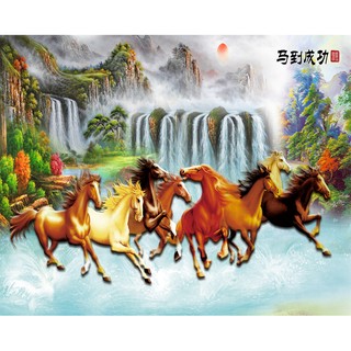 Tranh dán tường VTC Mã đáo thành công LunaTM-0034 kim sa