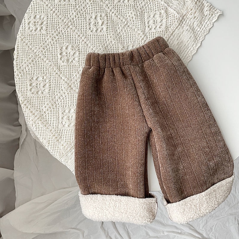 Quần ống rộng Chất Liệu Cashmere Dày Dặn Thời Trang Thu Đông Cho Bé
