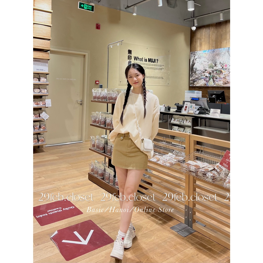 [Ảnh thật/Video] Áo sweater nỉ bông trơn dáng rộng - 29feb.closet - A99