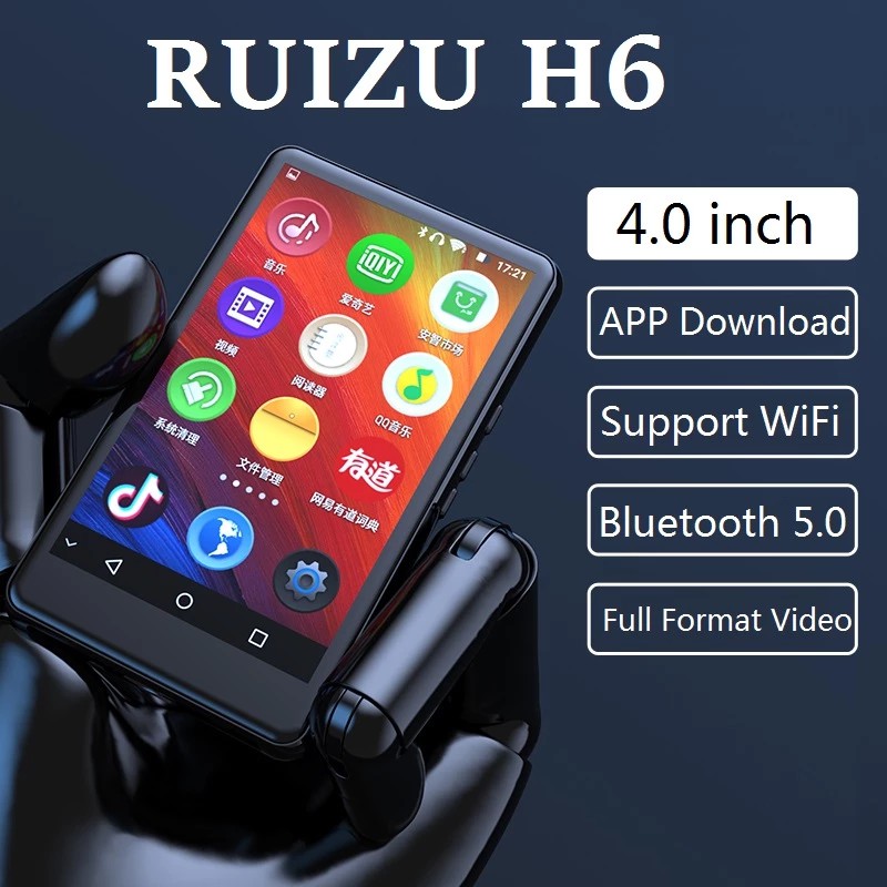 Máy Nghe Nhạc Android MP4 Màn Hình Cảm Ứng 4.0 Inch Kết Nối Bluetooth WiFi Ruizu H6 Bộ Nhớ Trong 8GB/16Gb