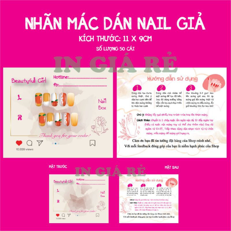 50 TAG GẮN MÓNG GIẢ, THẺ NAILBOX, CARD GẮN NAILBOX, BÌA GẮN NAILBOX, NHÃN GẮN NAILBOX-M1