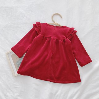 combo váy nhung đỏ cho bé