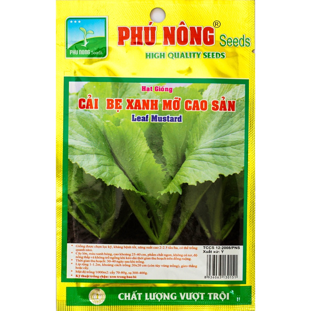 Hạt Giống Cải Bẹ Xanh Mỡ Cao Sản Phú Nông Dễ Trồng- Gói 20gr (HPN-045)