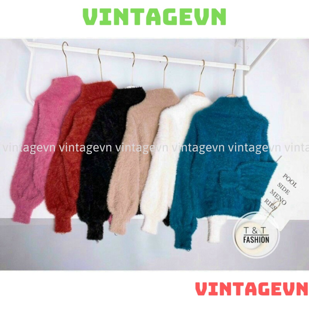 Áo len lông cổ nọ lông trơn màu Hàn Quốc cao cấp nhiều màu siêu hot 2022 vintagevn | BigBuy360 - bigbuy360.vn