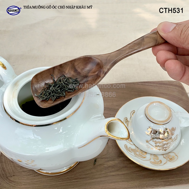 Muỗng/Thìa xúc trà gỗ Óc Chó - Xúc cafe, gia vị, decor trang trí (15cm) CTH531