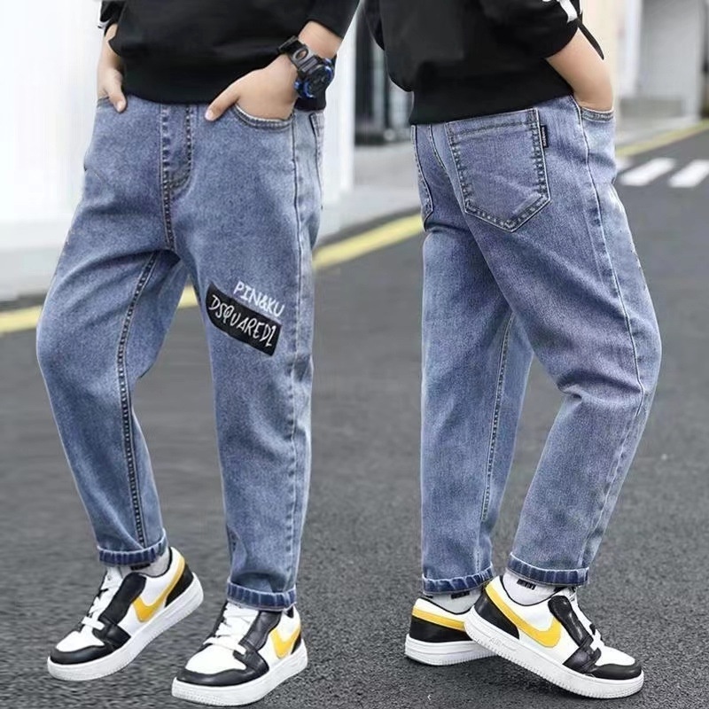 Quần Jeans Dài Ống Đứng Thời Trang Cho Bé Trai