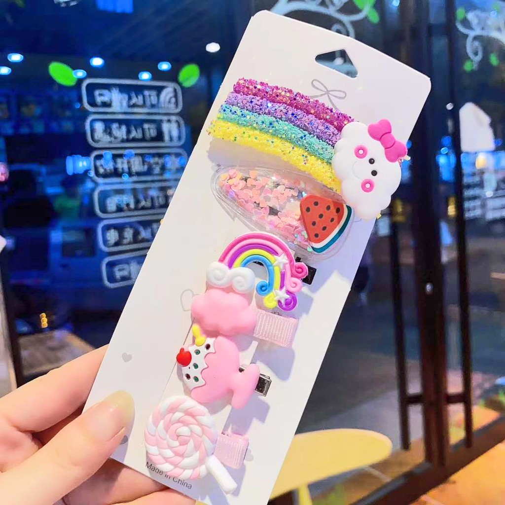 Phụ kiện tóc nhiều họa tiết hoạt họa tùy chọn phong cách Hàn Quốc cho bé