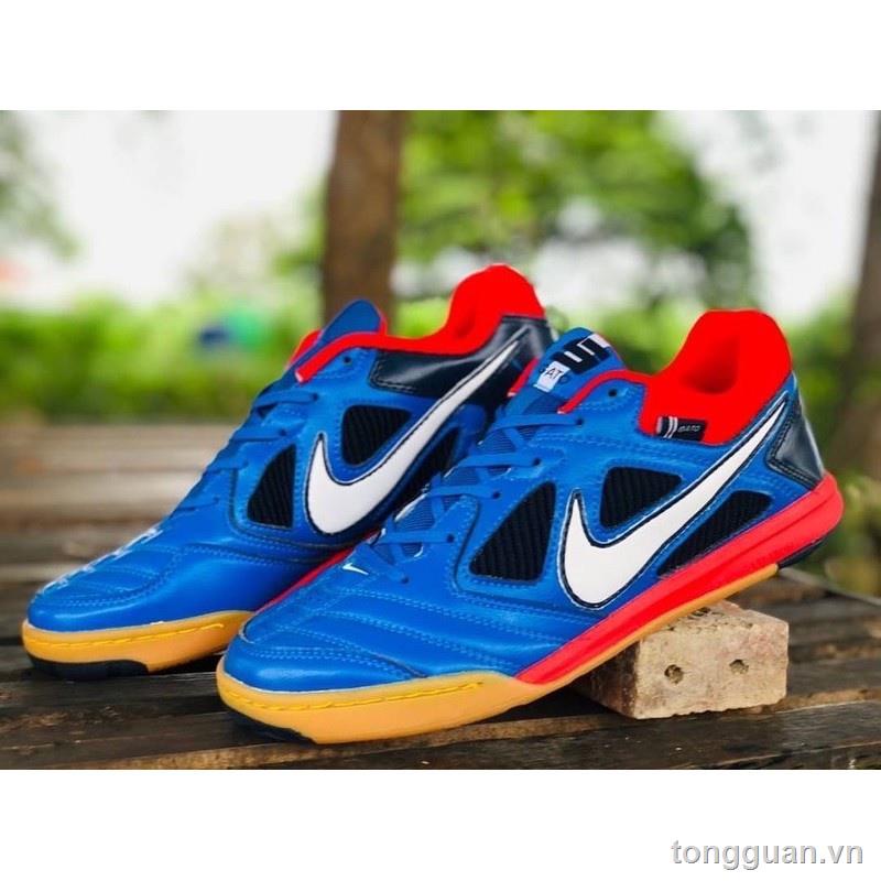 Giày Bóng Đá Futsal Kasut Bola Sepak Nike Gato LTR 5 Xanh Dương Đỏ IC Cho Nam Miễn Phí Vận Chuyển