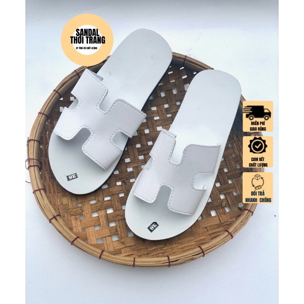 Dép sandal chữ H thời trang giá rẻ Nam/nữ full đen