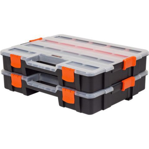 Bộ 2 cái hộp đựng dụng cụ ốc vít Tactix 320034 (37.5 x 29 x 6.7)