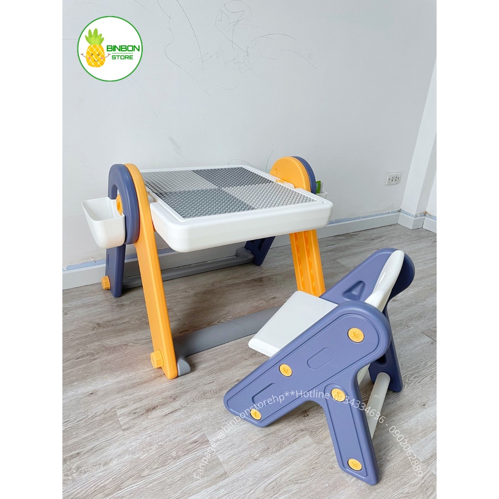Bộ bàn ghế LEGO cho bé  , Bộ bàn đa chức năng Babyhero