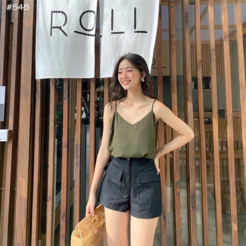 Áo hai dây cổ tim kèm bảng màu | BigBuy360 - bigbuy360.vn