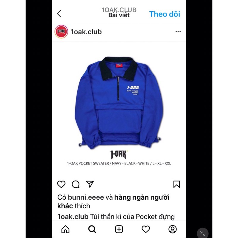 ao 1oak màu xanh dương