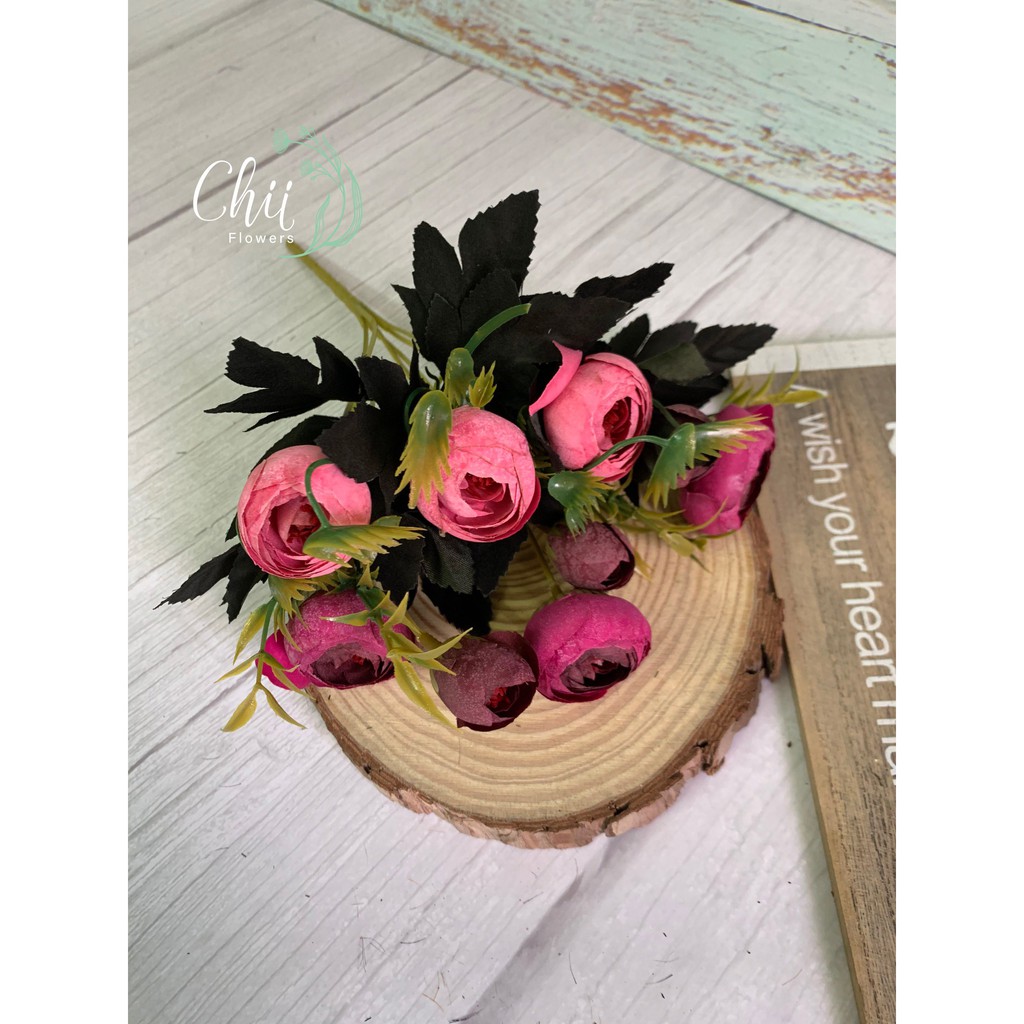 Hoa giả hoa lụa - Cụm hoa trà trang trí nội thất Hà Nội đẹp nhập khẩu cao cấp Chiiflower CH62