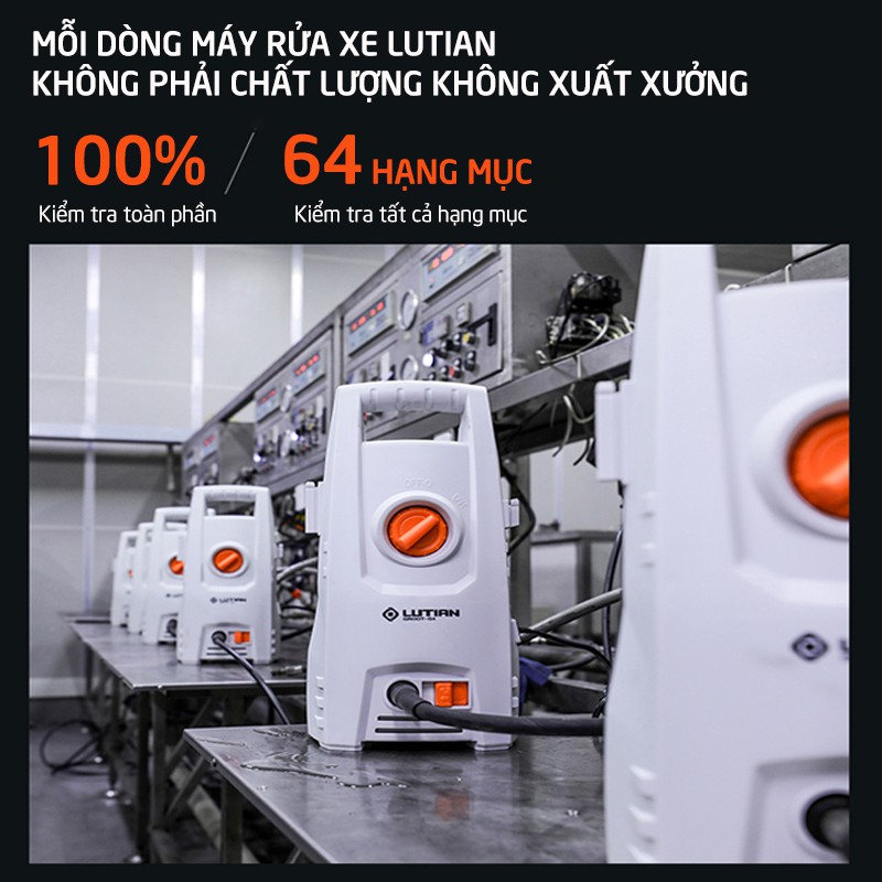 Máy rửa xe mini gia đình, máy rửa xe cao áp công suất mạnh 1400W dây nối dài 9m, dễ dàng sử dụng áp lực cao C0011D4