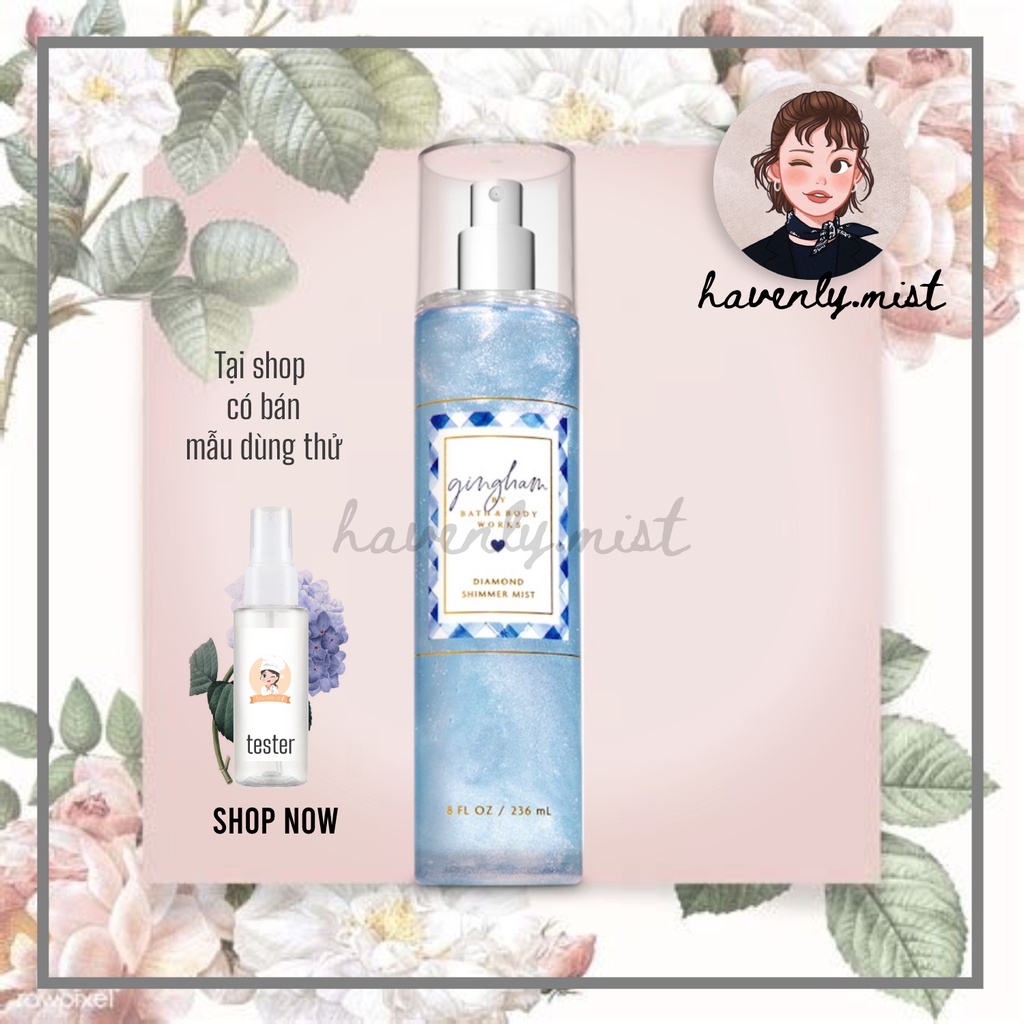 ʜᴀᴠᴇɴʟʏ.ᴍɪsᴛ ┋ Xịt thơm GINGHAM Có nhũ Bath and Body Works