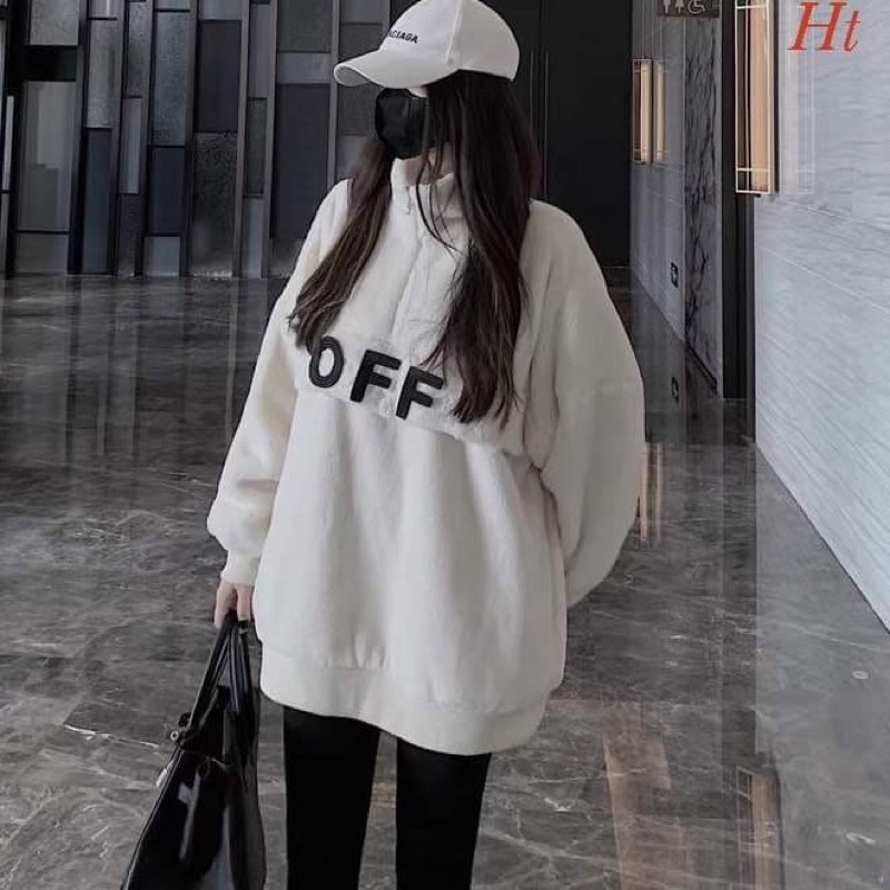 Áo lông rút OFF khoá cổ H2A659